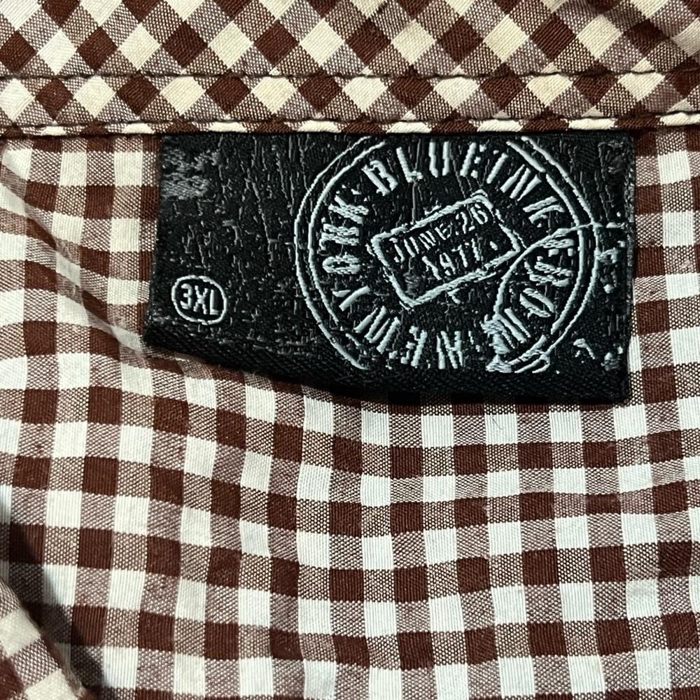 Blue Ink New York Mens Long Sleeve Button Up Shirt 3XL Red White Plaid - Picture 10 of 11